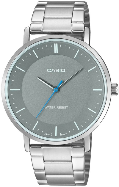 Orë dore Casio MTP-VT04D-8E, analog, çelik inox, gri