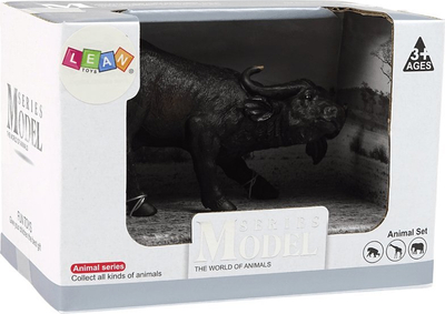 Figurinë lodër LeanToys African Buffalo, Animals of the World, plastike, shumëngjyrëshe