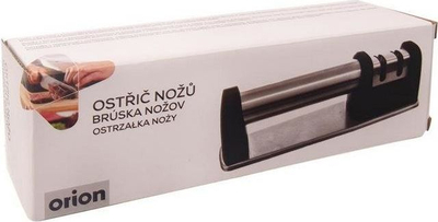 Mprehës thikash Orion Stainless Steel, disqe metalike dhe qeramike, trup çelik inox, gri