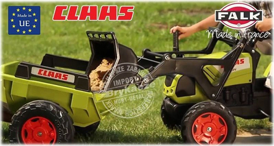 FALK Claas Arion 430 Педален Трактор со Натоварувач и Приколка