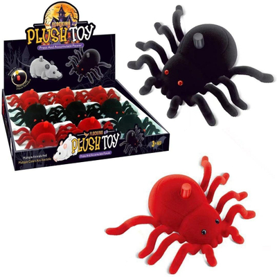 Lodër merimangë Flocked Spider Press And Go, interaktive, MIX ngjyra