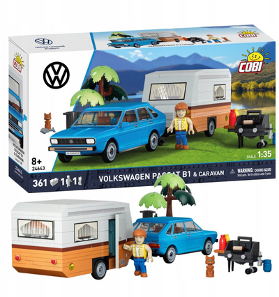 Сет играчки Cobi Volkswagen Passat B1 караван, 361 парче, размер 1:35, сина боја