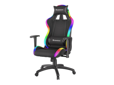 Karrige gaming Genesis Trit 500 RGB, ergonomike, me ndriçim RGB, e zezë