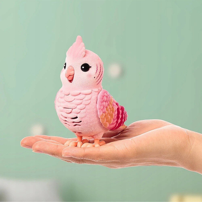 Loder interaktiv Little Live Pets Zogu im i vërtetë, me kafaz dhe lëkundëse, rozë