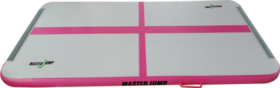 Dyshek gjimnastike me ajër Masterjump Airtrack Master 2 m, 200 x 100 x 10 cm, për akrobaci, i bardhë me rozë