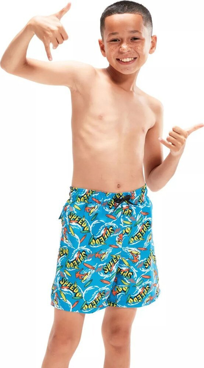 Shorce noti për çuna Speedo Boys 15", thahet shpejt, shumëngjyrësh blu verdhë