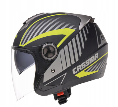 Helmeta për motoçikletë Cassida, sun visor, e zezë