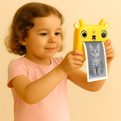 Kamerë digjitale për fëmijë SNAPI MT4108, printer termik, 8MP, e verdhë