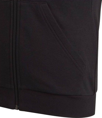 Xhaketë sportive Adidas Essentials me kapuç, me zinxhir deri poshtë, e zezë