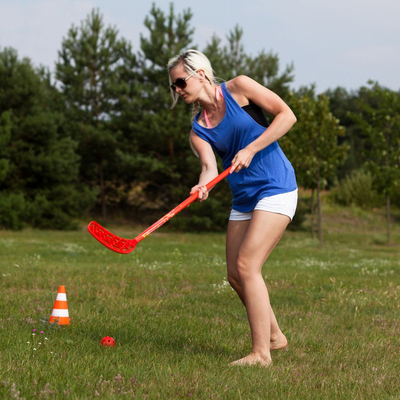 Set hokej Schildkröt Fitness Fun, 2 shkopinj, 2 topa, portokalli