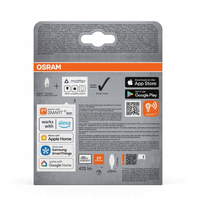Llambë e zgjuar Osram SMART+ Frosted Candle, 4.9W, RGBW 470 lm, E14, set me 3 copa