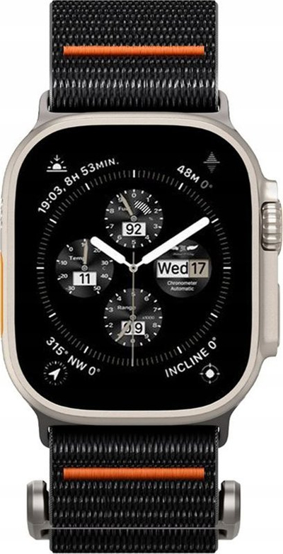 Rrip dore Spigen DuraPro Flex Ultra, për Apple Watch 49mm 45mm 44mm 42mm, najlon, i zi