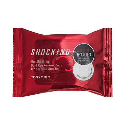Letra për pastrim të grimit Tony Moly The Shocking Lip & Eye Remover Pads, 55 g