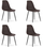 Set karrigesh Leobert WAT, 4 copë, plastike polipropileni, këmbë metal, coffee