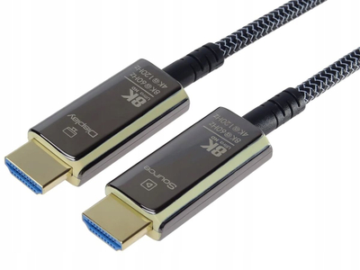 Kabllo HDMI PremiumCord Ultra High Speed 2.1, 8K 60Hz, fibër optike, i zi