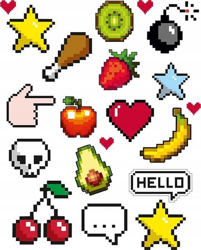 Naplamka Naplamki Pixel, ngjitëse me hekurosje, 20 x 30 cm, shumëngjyrëshe