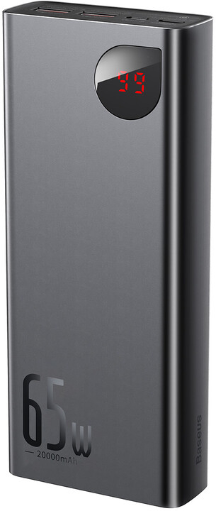 Baseus Adaman Metal Power Bank, 20000 mAh, 65W, Black