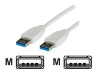 Кабел USB Multicomp Pro 11.99.8976, USB 3.0 Type A-A, 3 m, бел