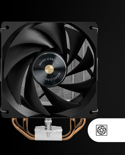 Ftohës procesori Mars Gaming MCPU-X4, 230W TDP, me një ventilator 120mm PWM, ngjyrë e zezë