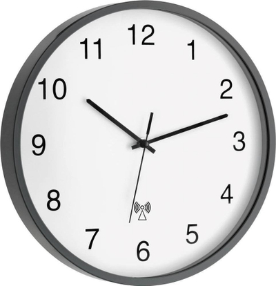 Orë muri TFA Dostmann 60.3511.10, 30cm, bateri AA 1.5V, gri e bardhë