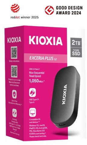 SSD portabël Kioxia Exceria Plus G2, 2TB, USB Type C 3.2 Gen 2, i zi