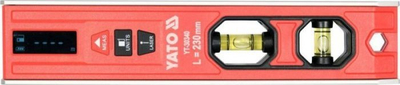 Nivel torpedo me lazer Yato YT-30340, 230mm, matës distance, i kuq