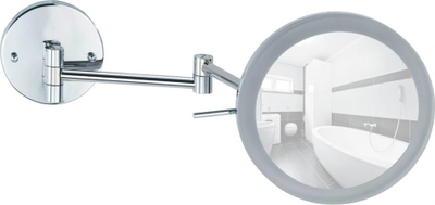 Pasqyrë kozmetike murale Wenko Aura LED, 24.5 cm, zmadhim 5x, çelik kromuar