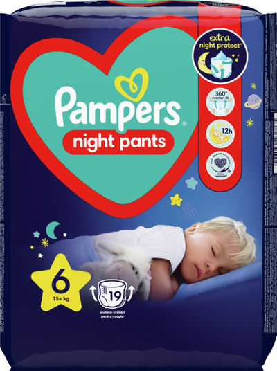 Set Pampers Night Pants me letra të lagla, për natën, për lëkurë të ndjeshme, me shumë ngjyra