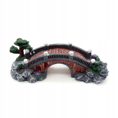 Dekor akuariumi Aqua Nova Bridge AN603-BR, 16cm, urë guri artificiale, shumëngjyrëshe