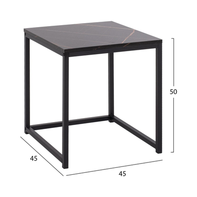 Set tavolina anësore Grelay 2-pjesësh MDF & metal 45×45×50 cm (HM8762.13)