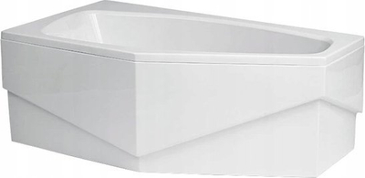 Rrethoja për vaskë Polimat Marika 00684, 140 x 80 x 50 cm, këndore majtas, e bardhë