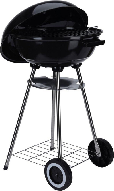 Skarë me qymyr Grill King BBQ On Wheels, diametër 46 cm, me rrota, e zezë