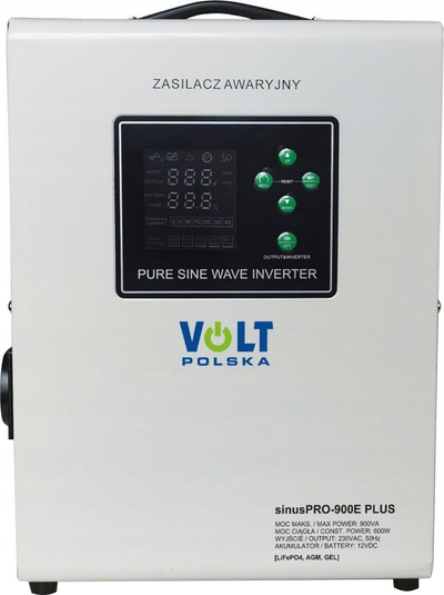 Inverter Volt Polska Sinuspro 900E Plus, 600W 12V, valë e pastër sinusoidale, i bardhë