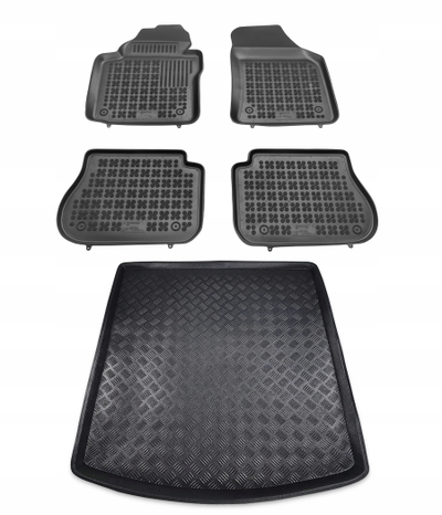 Set tapetash gome për makinë VW Caddy, 5 dyer, nga 2004 e lart, ngjyrë e zezë