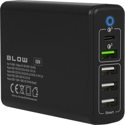 Karikues muri Blow 60W, 4x USB 1x USB C, PD 3.0 QC 3.0, i zi
