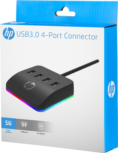 USB hub Hewlett-Packard DHC-CT120, 4 porta USB 3.0, me drita, i zi