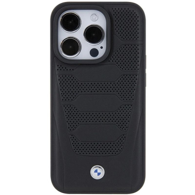 Kapak telefoni BMW BMHCP15X22RPSK për iPhone 15 Pro Max 6.7", modeli Leather Seats, i zi