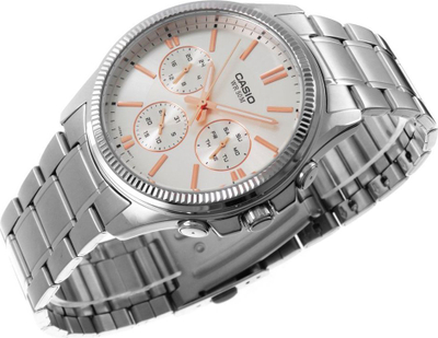 Ora dore Casio MTP-1375D-7A2V Enticer, çelik inox, quartz, argjend