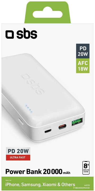 Power bank Sbs 20000mAh, karikim 20W, dalje USB C