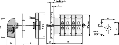 Çelës rrotullues Elektromet Cam switch 0-1-2, 5P, 40A, IP65