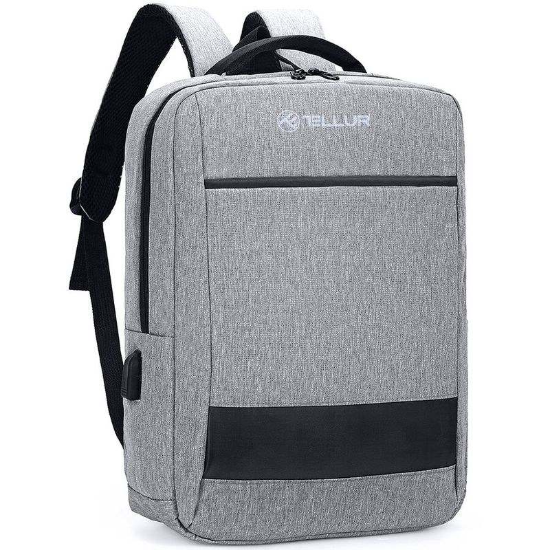 Çantë shpine për laptop Tellur NOMAD, 15.6", port USB, gri