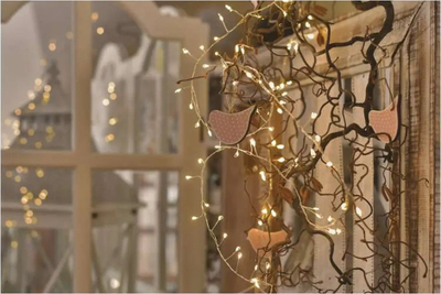 Dritë dekorative Dekorations Hedgehog, 100 LED, 2.4 m, ngjyrë e bardhë e ngrohtë