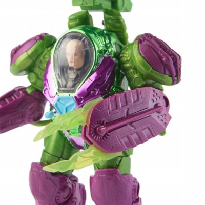 Figurë veprimi DC Comics Metal Force Lex Luthor, 4", me aksesorë, jeshile lejla