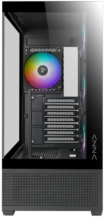 Kутија компјутер AZZA CSAZ-501B TIARA, ATX Mid-Tower, 4x 120mm ARGB, закалено стакло, црна