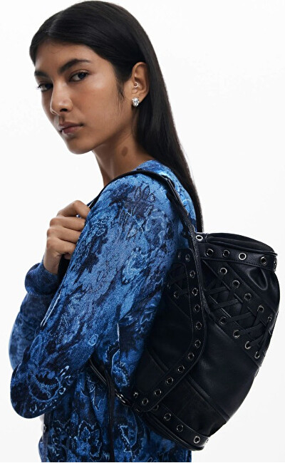 Çantë krahu për femra Desigual Tango Black Patch Zar, e zezë