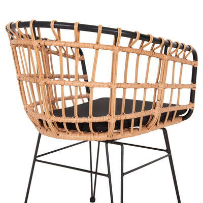 Karrige oborri Allegra HM5456 11, metal, wicker, bezhë e zezë