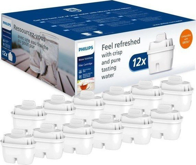 Set filtrosh uji Philips Micro X-Clean, 12 copë, për filtrimin e klorit dhe metaleve të rënda