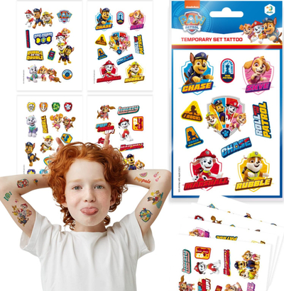 Tatuazhe të përkohshme Dodo Paw Patrol MIX, set për fëmijë, shumëngjyrëshe
