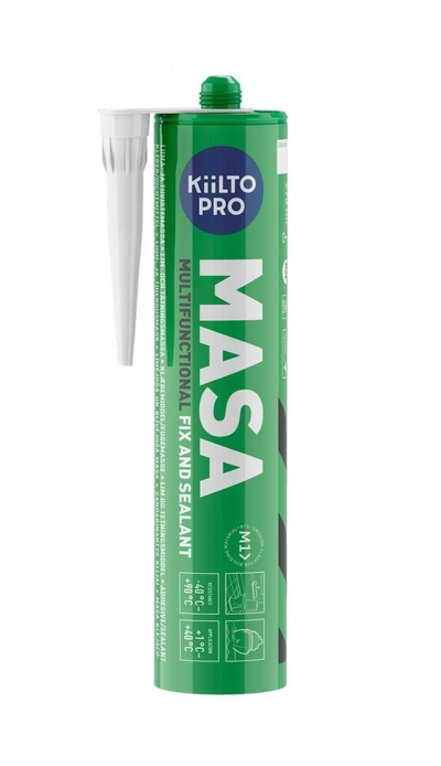 Ngjitës dhe silikon Kiilto Kiiltofix, masë vulosje 290 ml, e bardhë