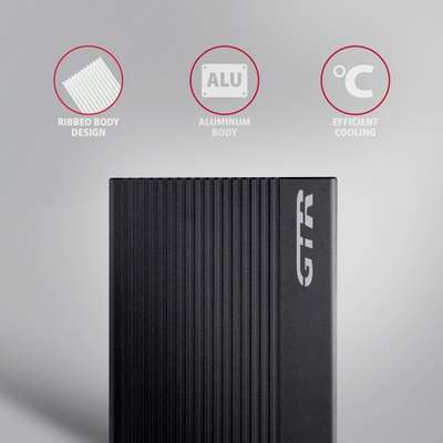 Kuti e jashtme Axagon EE25-GTR, për disqe 2.5" SSD / HDD, USB 3.2 Gen 2, ngjyrë argjendi